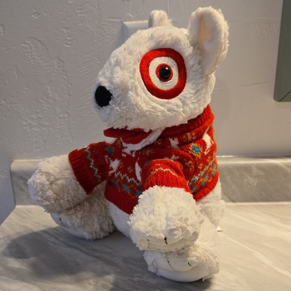Target Bullseye Plush Dog with Red Sweater 2012
